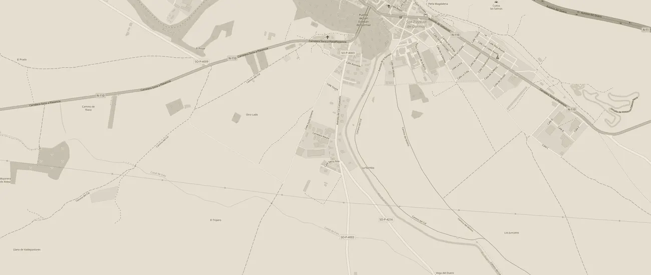 Mapa de San Esteban de Gormaz con la ubicación de Bodegas Antídoto